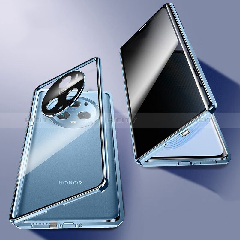 Funda Bumper Lujo Marco de Aluminio Espejo 360 Grados Carcasa P02 para Huawei Honor Magic5 Pro 5G