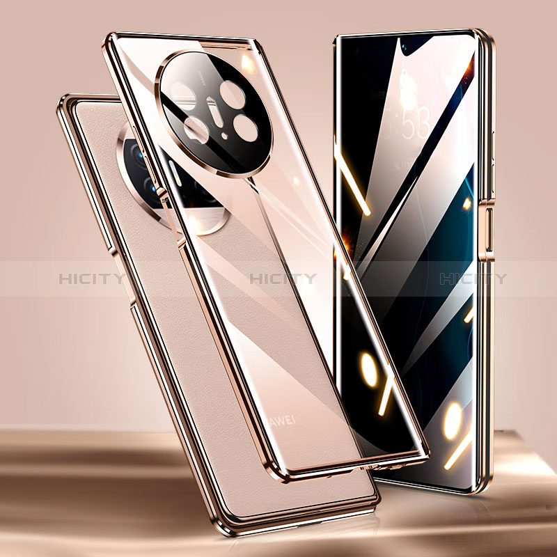 Funda Bumper Lujo Marco de Aluminio Espejo 360 Grados Carcasa P02 para Huawei Mate X3