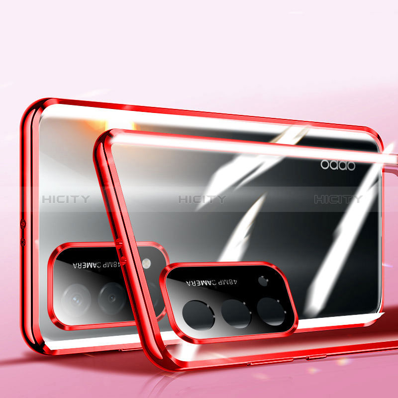 Funda Bumper Lujo Marco de Aluminio Espejo 360 Grados Carcasa P02 para Oppo A56 5G