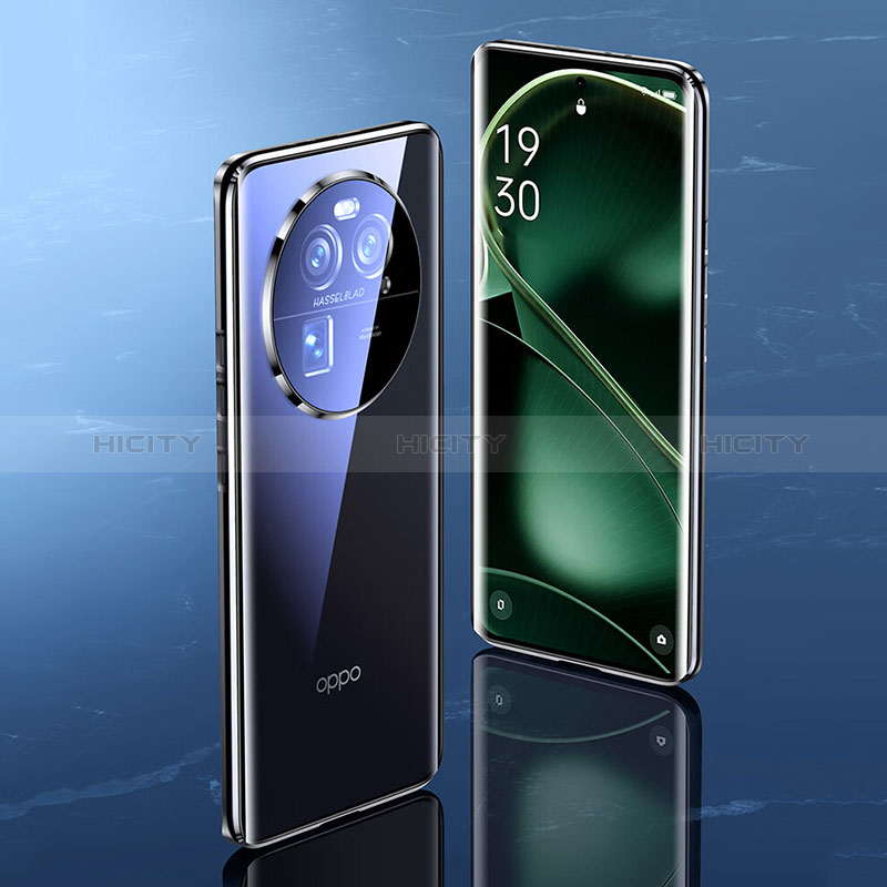 Funda Bumper Lujo Marco de Aluminio Espejo 360 Grados Carcasa P02 para Oppo Find X6 5G