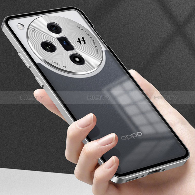 Funda Bumper Lujo Marco de Aluminio Espejo 360 Grados Carcasa P02 para Oppo Find X7 5G