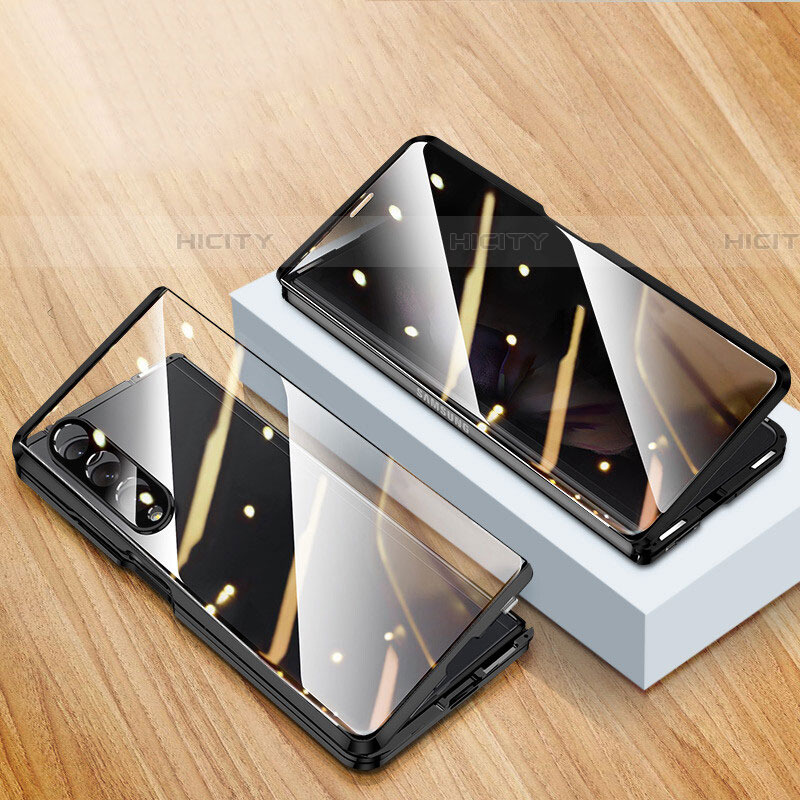 Funda Bumper Lujo Marco de Aluminio Espejo 360 Grados Carcasa P02 para Samsung Galaxy Z Fold4 5G