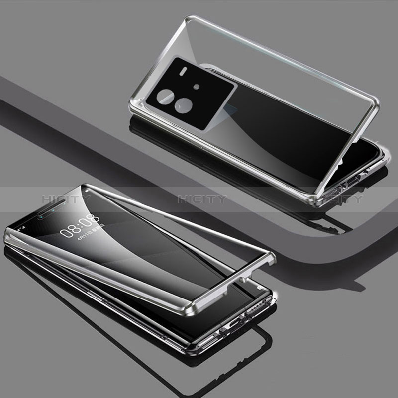 Funda Bumper Lujo Marco de Aluminio Espejo 360 Grados Carcasa P02 para Vivo iQOO Neo6 SE 5G
