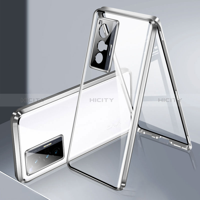 Funda Bumper Lujo Marco de Aluminio Espejo 360 Grados Carcasa P02 para Vivo X70t