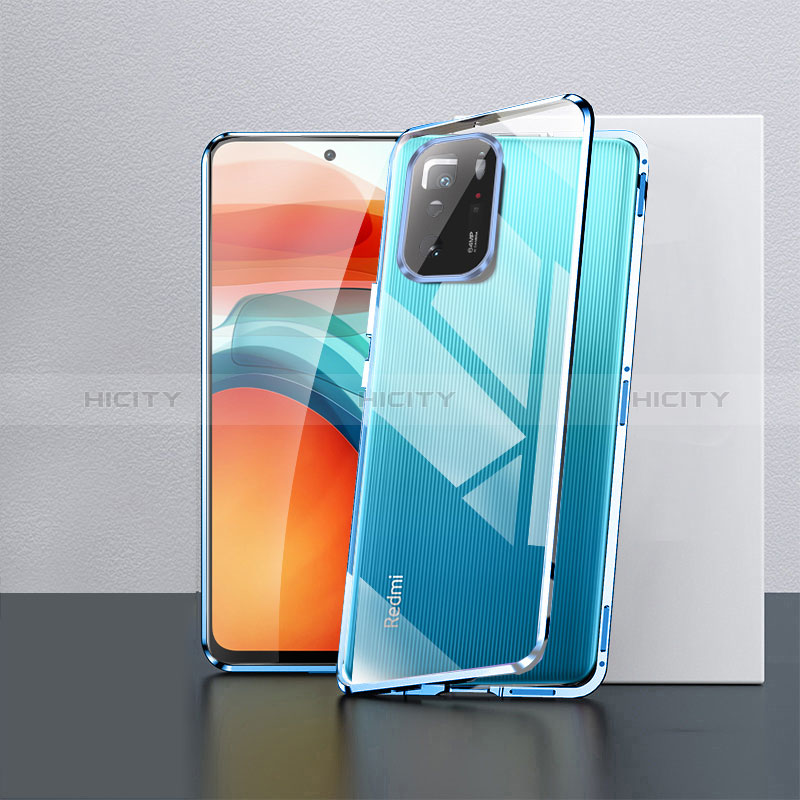 Funda Bumper Lujo Marco de Aluminio Espejo 360 Grados Carcasa P02 para Xiaomi Redmi Note 10 Pro 5G