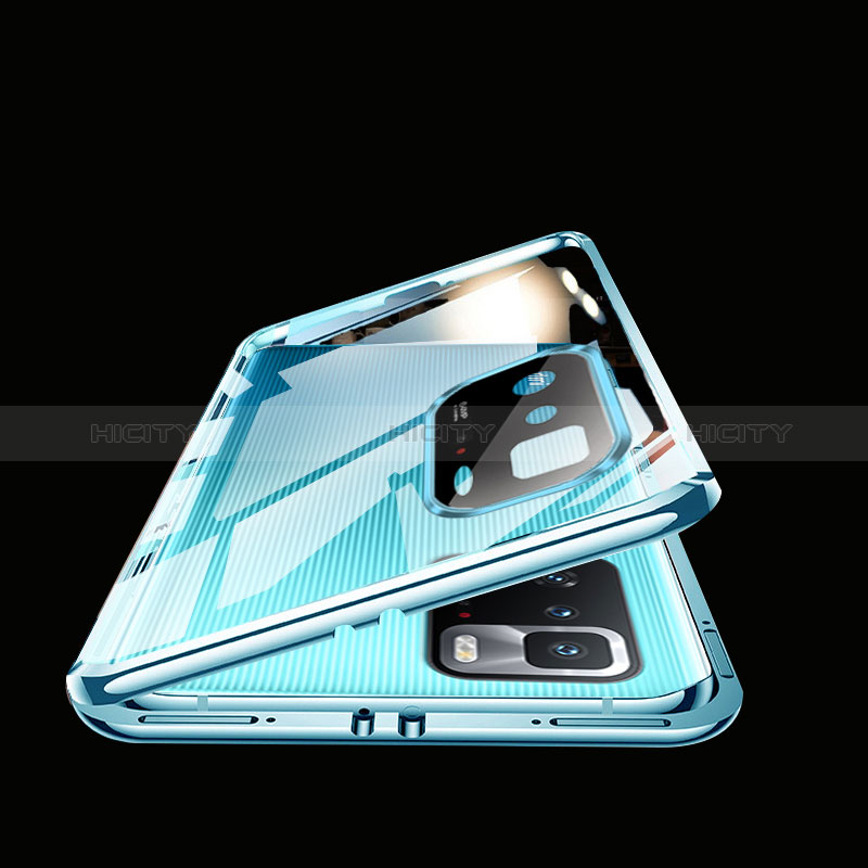 Funda Bumper Lujo Marco de Aluminio Espejo 360 Grados Carcasa P02 para Xiaomi Redmi Note 10 Pro 5G