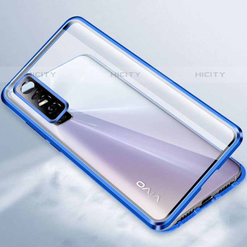 Funda Bumper Lujo Marco de Aluminio Espejo 360 Grados Carcasa P03 para Vivo Y73s 5G