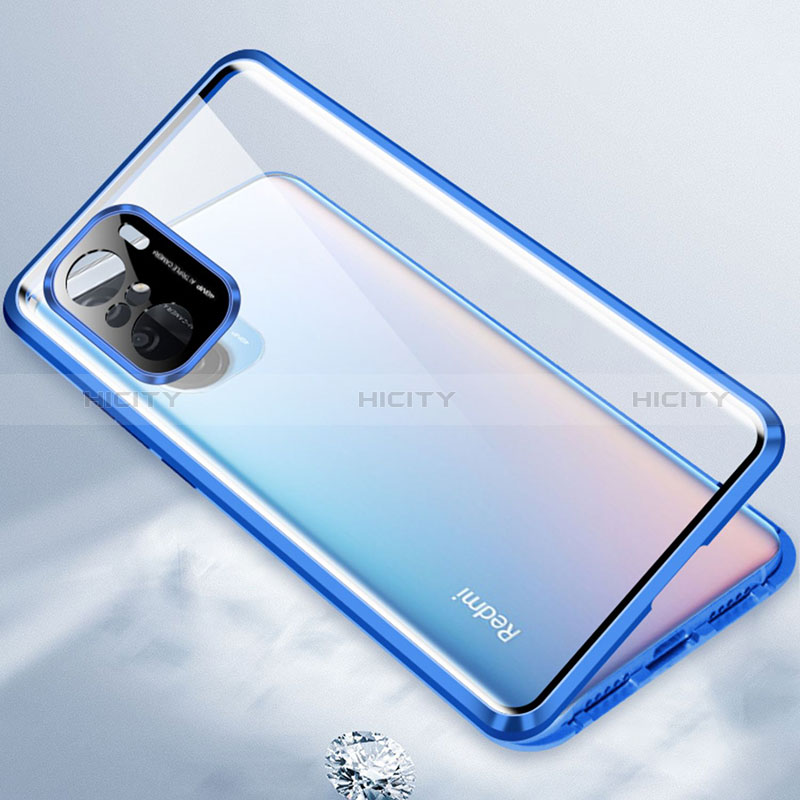 Funda Bumper Lujo Marco de Aluminio Espejo 360 Grados Carcasa P03 para Xiaomi Poco F3 5G