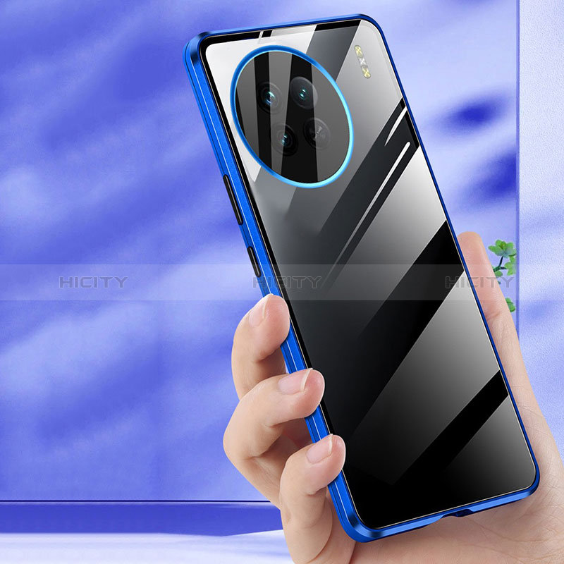 Funda Bumper Lujo Marco de Aluminio Espejo 360 Grados Carcasa P04 para OnePlus Ace 2 Pro 5G