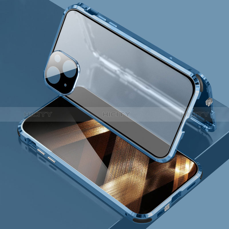 Funda Bumper Lujo Marco de Aluminio Espejo 360 Grados Carcasa para Apple iPhone 15