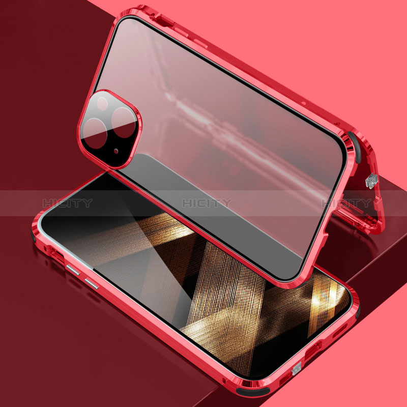 Funda Bumper Lujo Marco de Aluminio Espejo 360 Grados Carcasa para Apple iPhone 15