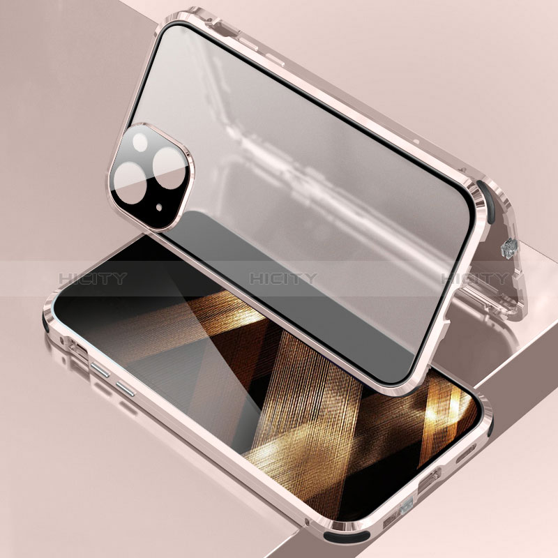 Funda Bumper Lujo Marco de Aluminio Espejo 360 Grados Carcasa para Apple iPhone 15 Plus