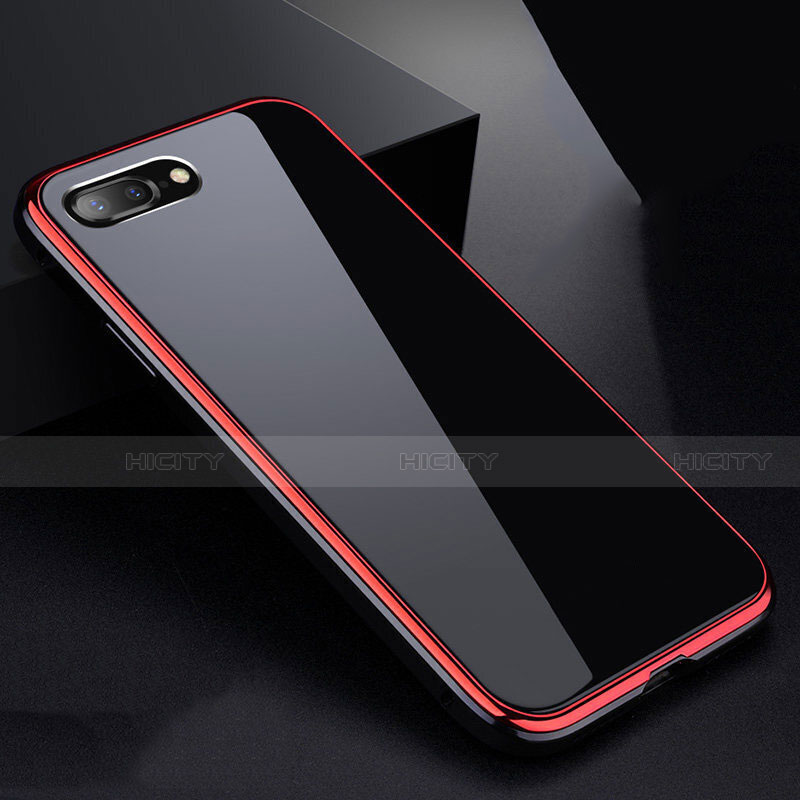 Funda Bumper Lujo Marco de Aluminio Espejo 360 Grados Carcasa para Apple iPhone 7 Plus Rojo