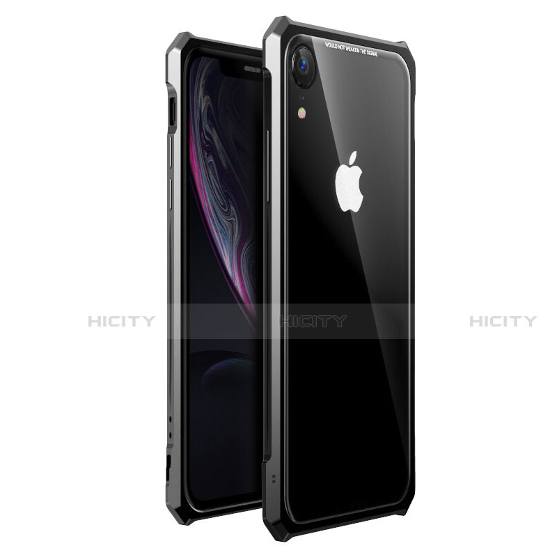 Funda Bumper Lujo Marco de Aluminio Espejo 360 Grados Carcasa para Apple iPhone XR Negro