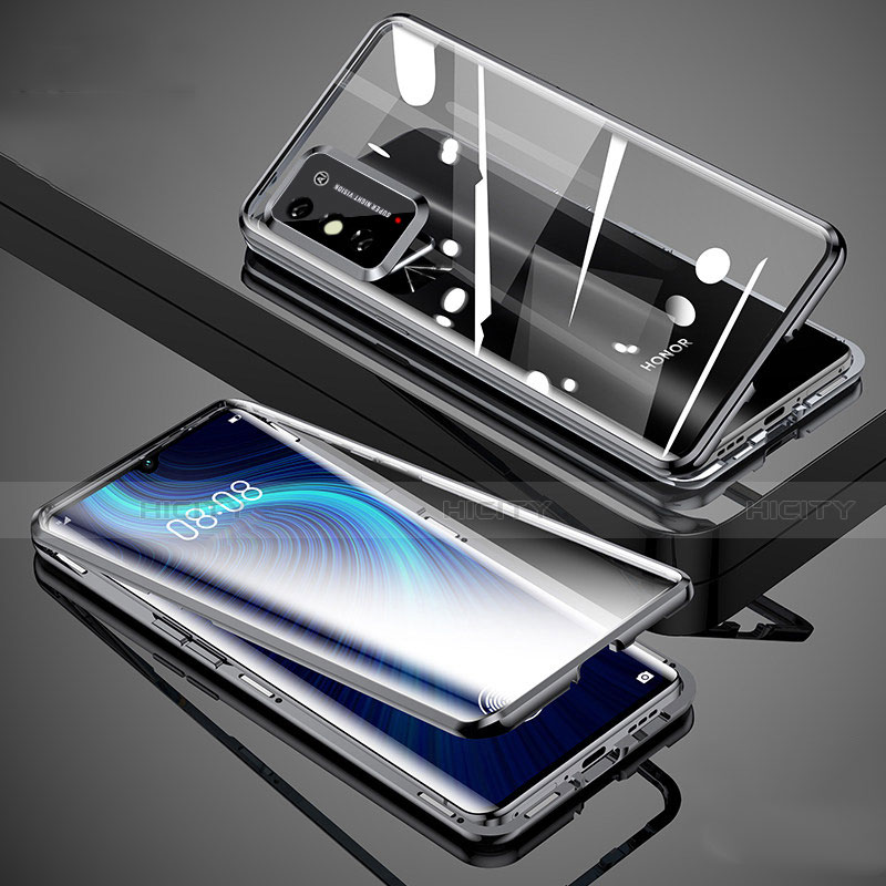 Funda Bumper Lujo Marco de Aluminio Espejo 360 Grados Carcasa para Huawei Honor X10 Max 5G Negro