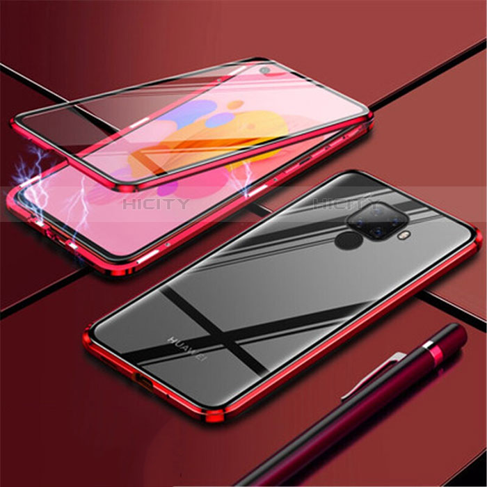 Funda Bumper Lujo Marco de Aluminio Espejo 360 Grados Carcasa para Huawei Nova 5z Rojo