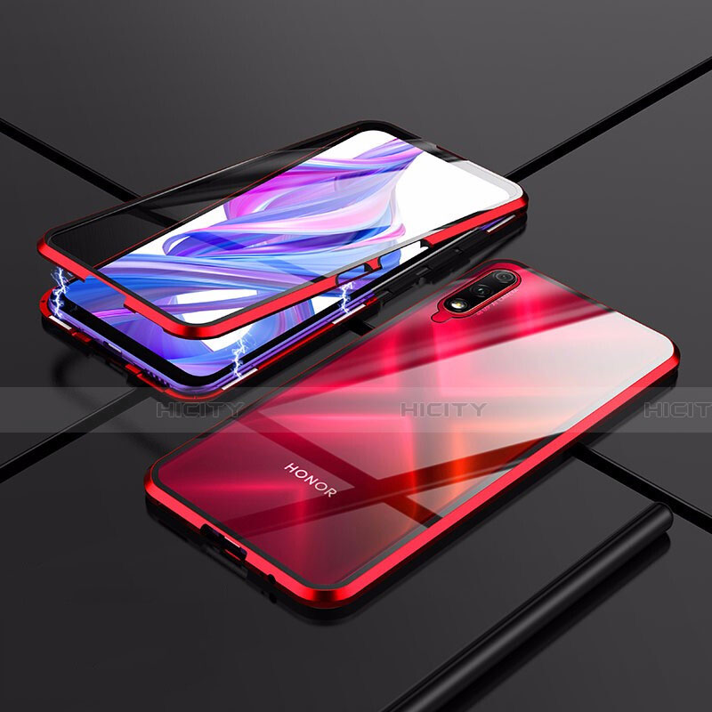 Funda Bumper Lujo Marco de Aluminio Espejo 360 Grados Carcasa para Huawei P Smart Z (2019) Rojo