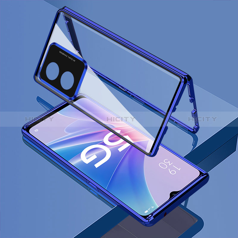 Funda Bumper Lujo Marco de Aluminio Espejo 360 Grados Carcasa para Oppo A1 5G