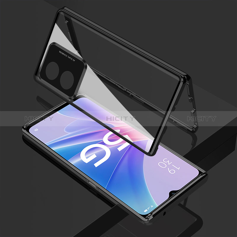 Funda Bumper Lujo Marco de Aluminio Espejo 360 Grados Carcasa para Oppo A1 Pro 5G