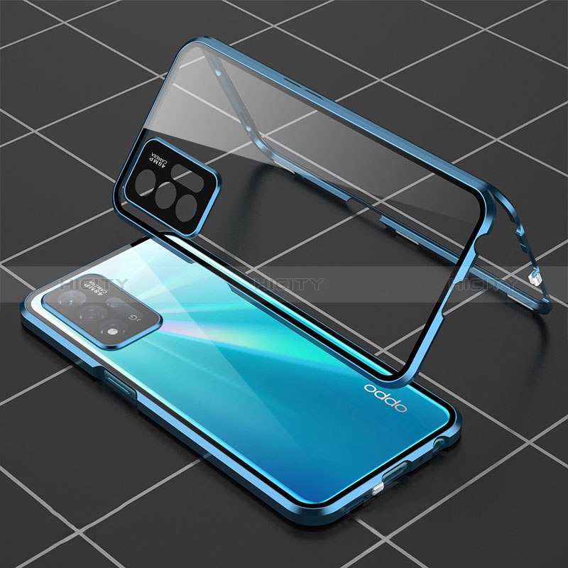 Funda Bumper Lujo Marco de Aluminio Espejo 360 Grados Carcasa para Oppo A93s 5G