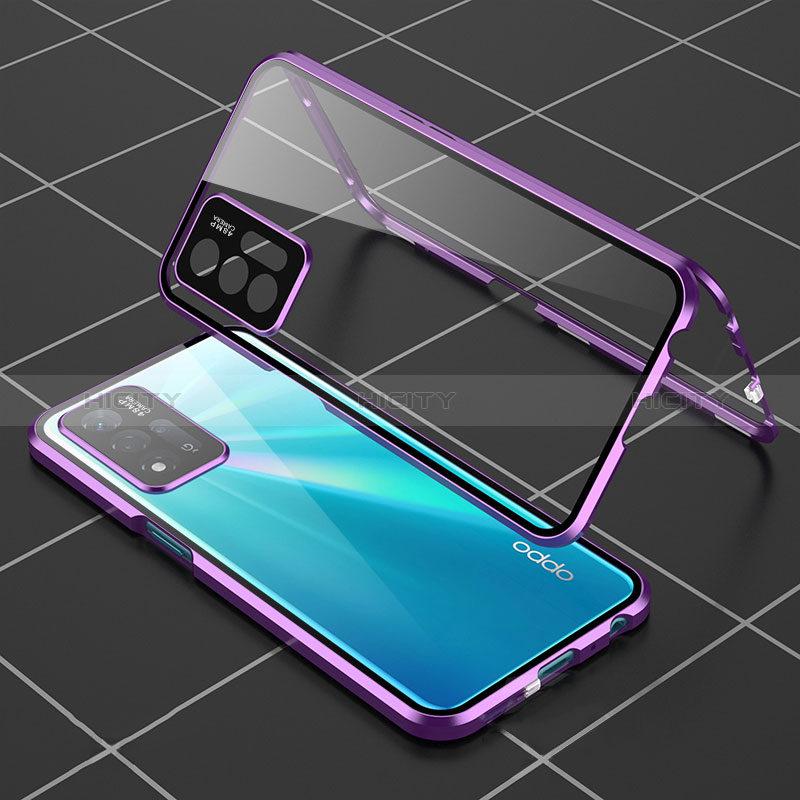 Funda Bumper Lujo Marco de Aluminio Espejo 360 Grados Carcasa para Oppo A93s 5G