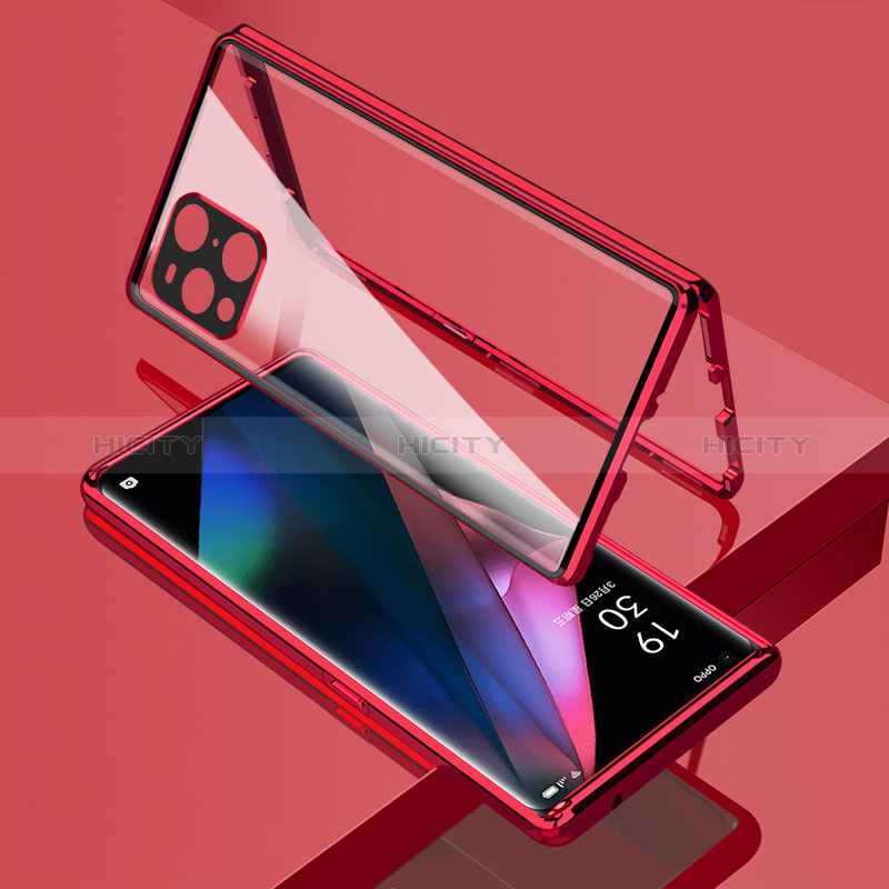 Funda Bumper Lujo Marco de Aluminio Espejo 360 Grados Carcasa para Oppo Find X3 5G