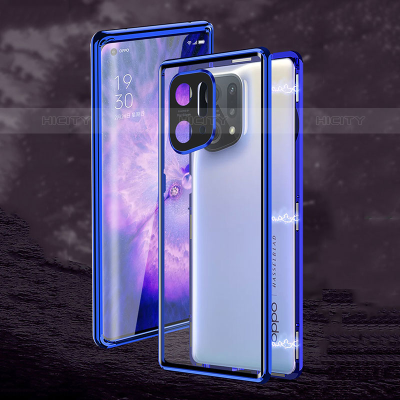 Funda Bumper Lujo Marco de Aluminio Espejo 360 Grados Carcasa para Oppo Find X5 Pro 5G