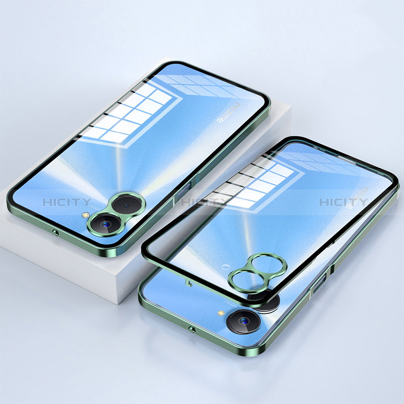 Funda Bumper Lujo Marco de Aluminio Espejo 360 Grados Carcasa para Realme 10S 5G