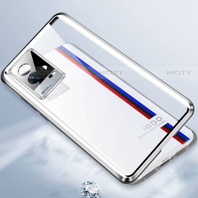 Funda Bumper Lujo Marco de Aluminio Espejo 360 Grados Carcasa para Oppo A98  5G Azul