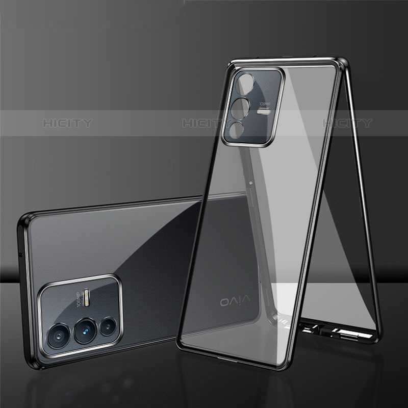 Funda Bumper Lujo Marco de Aluminio Espejo 360 Grados Carcasa para Vivo V25 Pro 5G