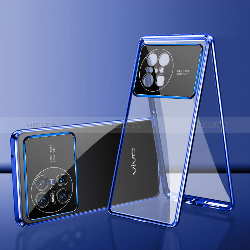 Funda Bumper Lujo Marco de Aluminio Espejo 360 Grados Carcasa para Vivo X Note Azul