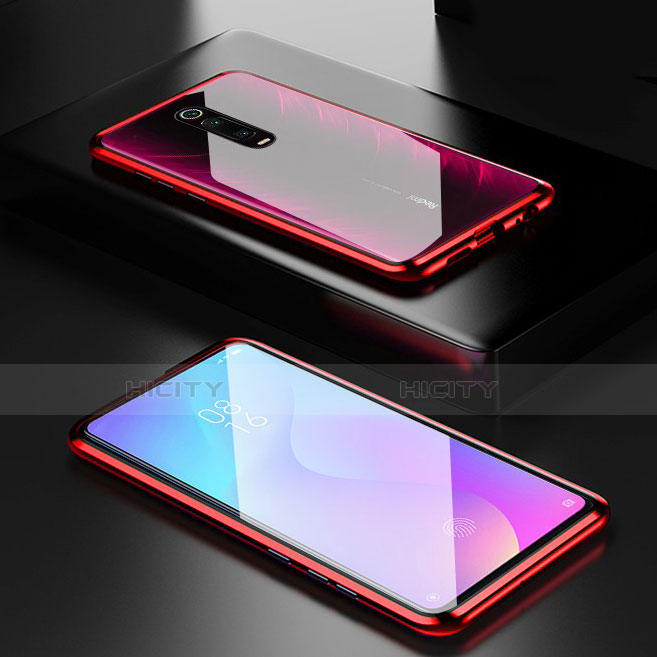 Funda Bumper Lujo Marco de Aluminio Espejo 360 Grados Carcasa para Xiaomi Mi 9T Rojo