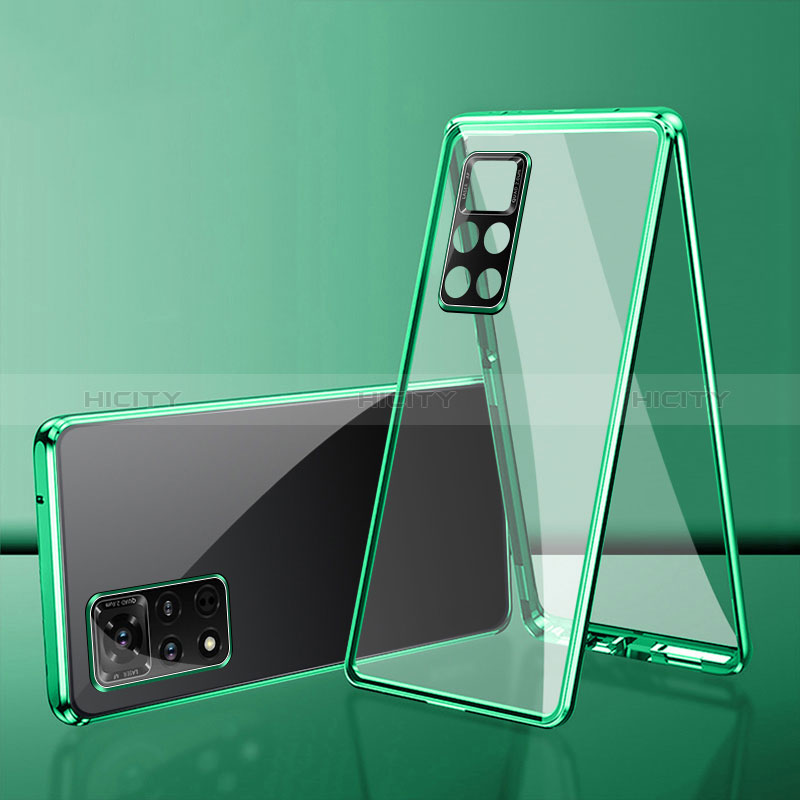 Funda Bumper Lujo Marco de Aluminio Espejo 360 Grados Carcasa para Xiaomi Redmi Note 11 Pro 4G Verde