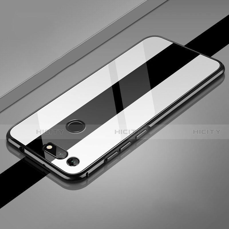 Funda Bumper Lujo Marco de Aluminio Espejo 360 Grados Carcasa T01 para Huawei Honor V20 Blanco