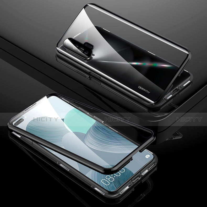 Funda Bumper Lujo Marco de Aluminio Espejo 360 Grados Carcasa T01 para Huawei Nova 6 Negro