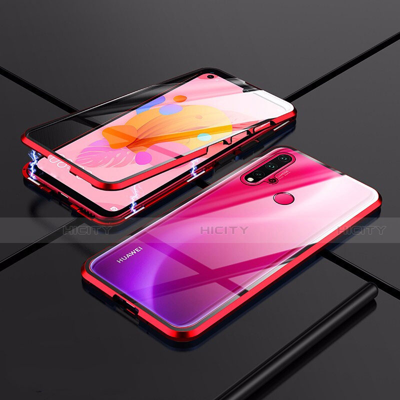 Funda Bumper Lujo Marco de Aluminio Espejo 360 Grados Carcasa T01 para Huawei P20 Lite (2019) Rojo