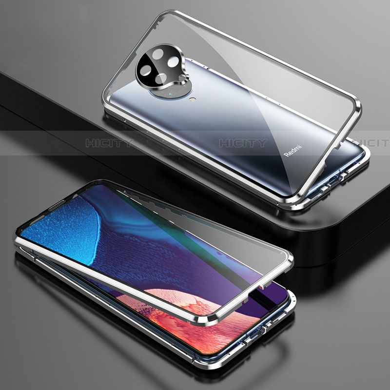 Funda Bumper Lujo Marco de Aluminio Espejo 360 Grados Carcasa T01 para Xiaomi Redmi K30 Pro 5G Plata