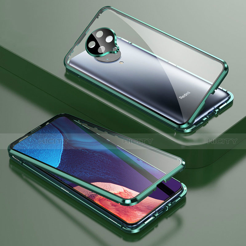 Funda Bumper Lujo Marco de Aluminio Espejo 360 Grados Carcasa T01 para Xiaomi Redmi K30 Pro Zoom Verde