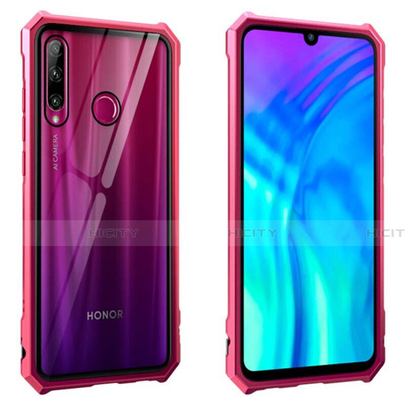 Funda Bumper Lujo Marco de Aluminio Espejo 360 Grados Carcasa T02 para Huawei Honor 20E Rojo