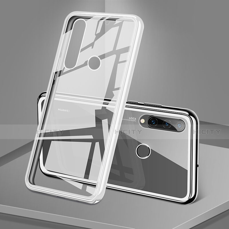 Funda Bumper Lujo Marco de Aluminio Espejo 360 Grados Carcasa T02 para Huawei Nova 4e Blanco