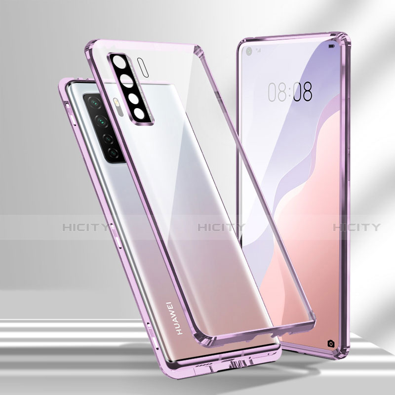 Funda Bumper Lujo Marco de Aluminio Espejo 360 Grados Carcasa T02 para Huawei Nova 7 SE 5G