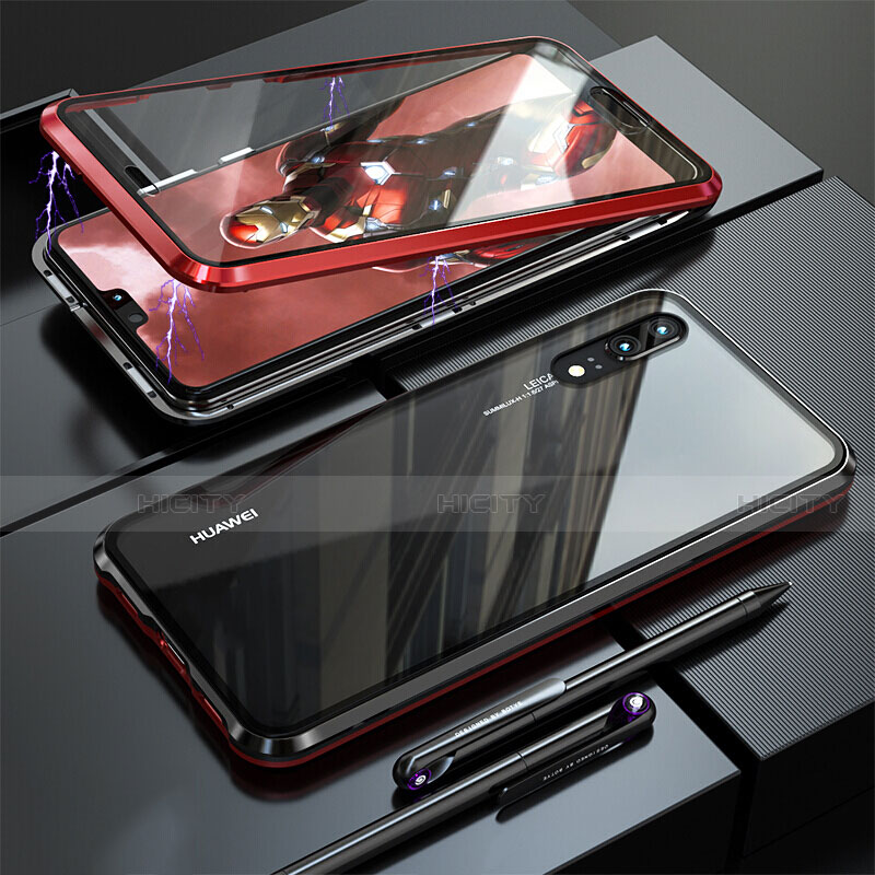 Funda Bumper Lujo Marco de Aluminio Espejo 360 Grados Carcasa T02 para Huawei P20