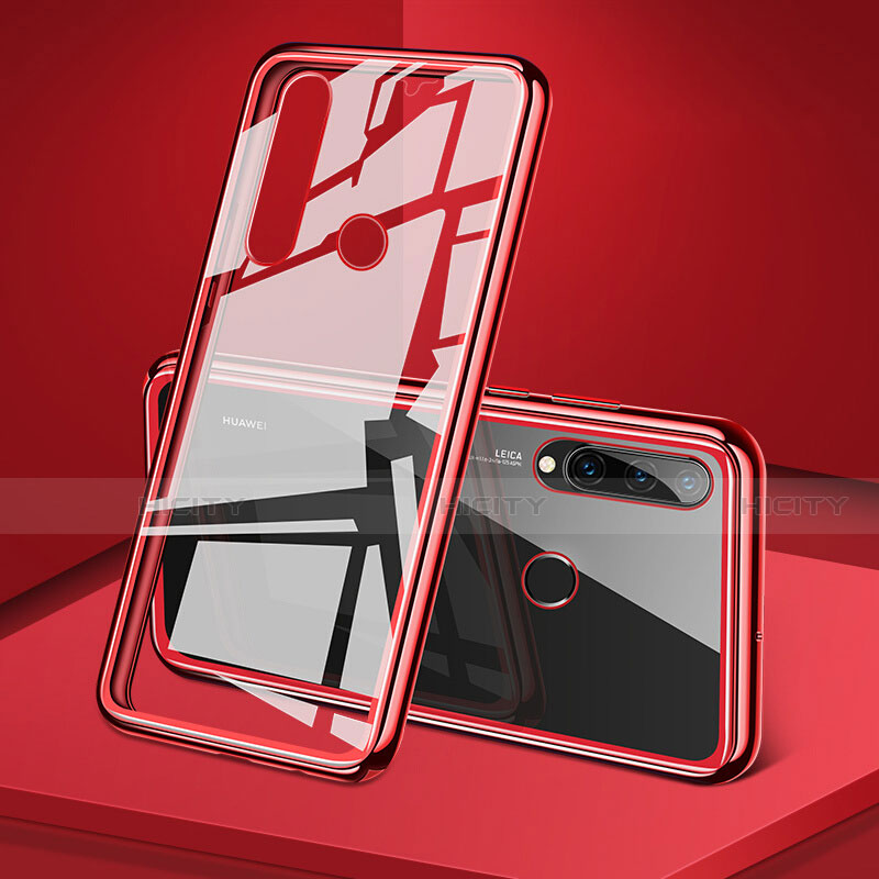 Funda Bumper Lujo Marco de Aluminio Espejo 360 Grados Carcasa T02 para Huawei P30 Lite New Edition Rojo