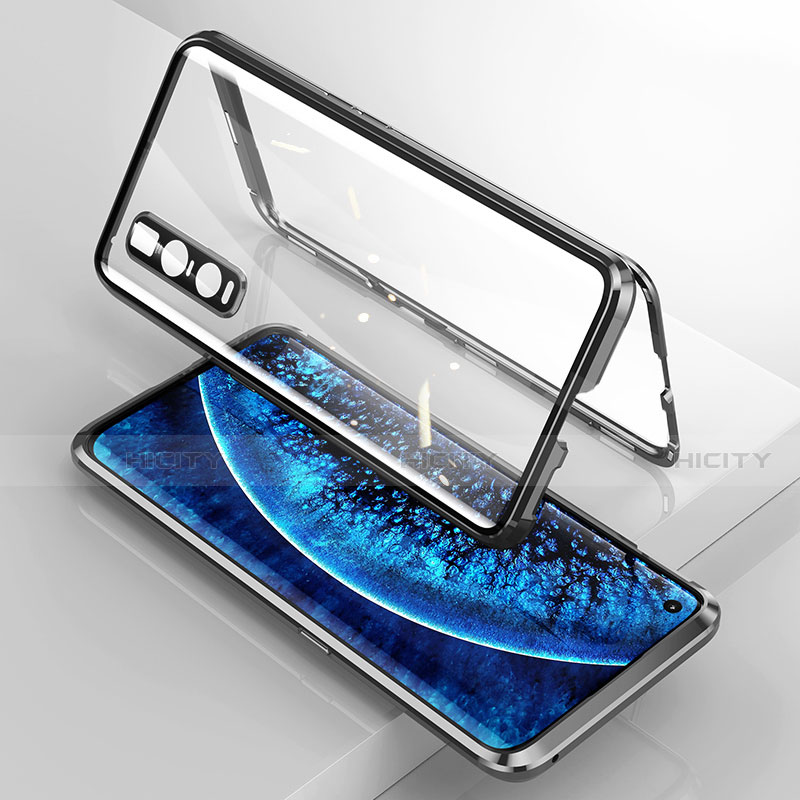 Funda Bumper Lujo Marco de Aluminio Espejo 360 Grados Carcasa T02 para Oppo Find X2 Pro