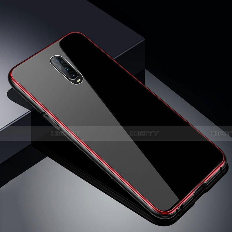 Funda Bumper Lujo Marco de Aluminio Espejo 360 Grados Carcasa T02 para Oppo R17 Pro Rojo