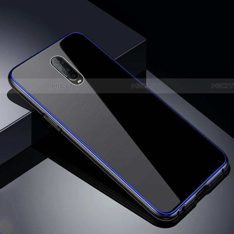 Funda Bumper Lujo Marco de Aluminio Espejo 360 Grados Carcasa T02 para Oppo RX17 Pro Azul