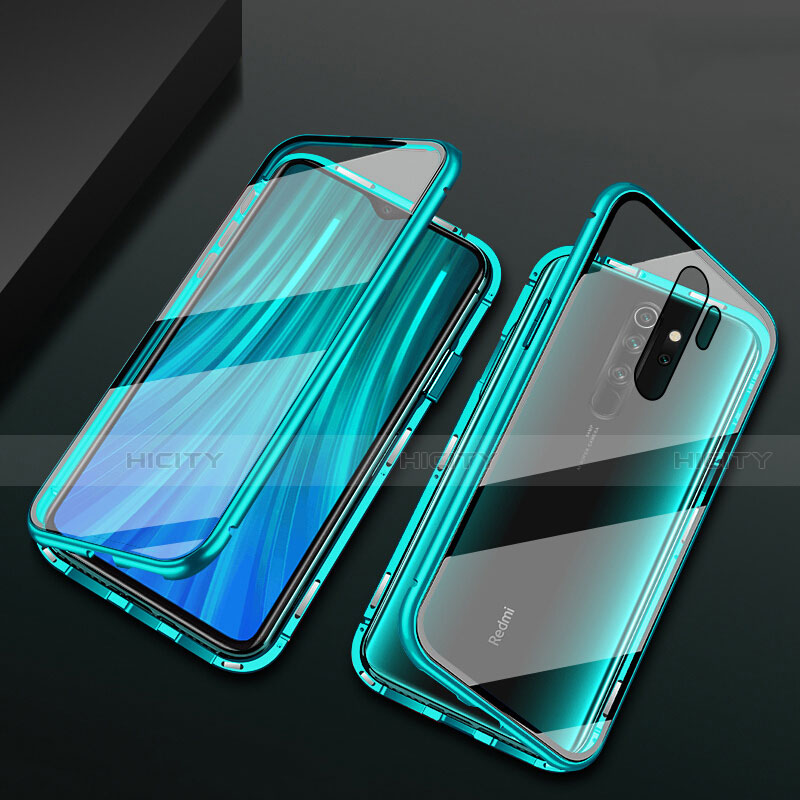 Funda Bumper Lujo Marco de Aluminio Espejo 360 Grados Carcasa T02 para Xiaomi Redmi Note 8 Pro Verde