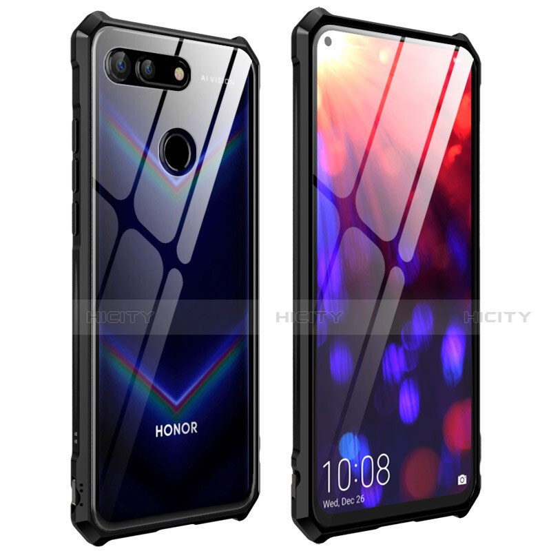 Funda Bumper Lujo Marco de Aluminio Espejo 360 Grados Carcasa T03 para Huawei Honor View 20 Negro