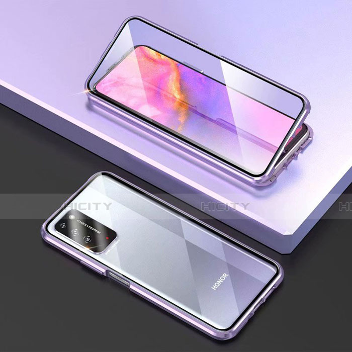 Funda Bumper Lujo Marco de Aluminio Espejo 360 Grados Carcasa T03 para Huawei Honor X10 5G