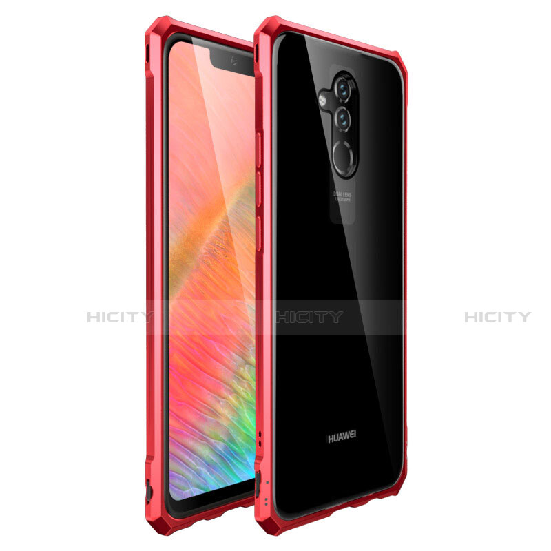 Funda Bumper Lujo Marco de Aluminio Espejo 360 Grados Carcasa T03 para Huawei Mate 20 X 5G Rojo